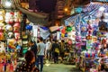 Market scene at Temple Street, Hong Kong, at night Royalty Free Stock Photo