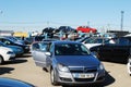 Market of second hand used cars in Kaunas city Royalty Free Stock Photo