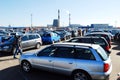 Market of second hand used cars in Kaunas city Royalty Free Stock Photo