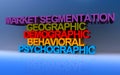 market segmentation geographic demographic behavioral psychographic on blue