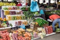 Market selling fruits and vegetables, South America, Ecuador.