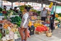 Market selling fruits and vegetables, South America, Ecuador.