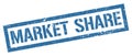 MARKET SHARE blue grungy rectangle stamp