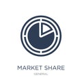 market share icon. Trendy flat vector market share icon on white Royalty Free Stock Photo