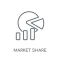 market share linear icon. Modern outline market share logo conce Royalty Free Stock Photo