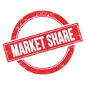 MARKET SHARE text on red grungy round stamp