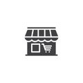 Market, shop icon vector, filled flat sign, solid pictogram isolated on white. Royalty Free Stock Photo