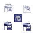 Market shop line icon. Kiosk, store, retail graphic.Shop design icons set. Thin line vector icons for mobile concepts and web apps Royalty Free Stock Photo