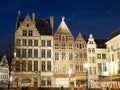 Market Square In Antwerp At Night Royalty Free Stock Photo