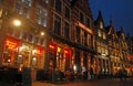 The Market Square in Brugge, Belgium at night