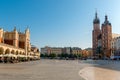 Market square in the center of the city of Krakow on a sunny day