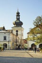 Market Square and clock tower in Krosno. Poland Royalty Free Stock Photo