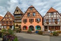 Market Square in Dambach-la-Ville, Alsace, France Royalty Free Stock Photo