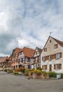 Market Square in Dambach-la-Ville, Alsace, France Royalty Free Stock Photo