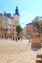 Market square - historical and tourist centre of the town in Lviv, Ukraine