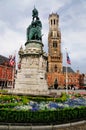 Statue on Markt, Bruges, Belgium Royalty Free Stock Photo
