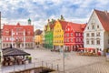 Market square Marktplatz in Memmingen Royalty Free Stock Photo