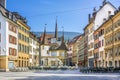 Market square in Neuchatel, Switzerland Royalty Free Stock Photo