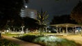 Market Square Park in Houston Downtown at night - HOUSTON, UNITED STATES - NOVEMBER 02, 2022