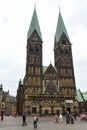 Market square with Saint Petri church at Bremen on Germany