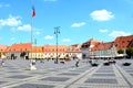 Market square in Sibiu, European Capital of Culture for the year 2007 Royalty Free Stock Photo