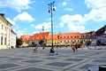 Market square in Sibiu, European Capital of Culture for the year 2007 Royalty Free Stock Photo