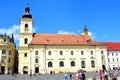 Market square in Sibiu, European Capital of Culture for the year 2007 Royalty Free Stock Photo