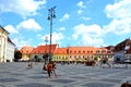 Market square in Sibiu, European Capital of Culture for the year 2007 Royalty Free Stock Photo