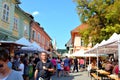 Market Square in Sighisoara, Transylvania Royalty Free Stock Photo