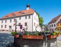 Market square with town hall Bad Sulza in Thuringia Royalty Free Stock Photo