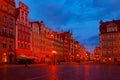 Market Square in Wroclaw on spring evening