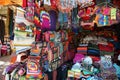 Market stall with colorful indigenous clothes, Argentina