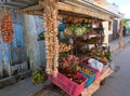 Market stall in Cuba with exotic fruits and vegetables Royalty Free Stock Photo