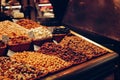 Market stall of nuts. Royalty Free Stock Photo