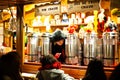 Market Stall selling traditional vin chaud mulled wine and hot juice