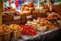 market stall with variety of homemade shortcakes