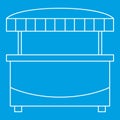 Market stand kiosk stall icon, outline style