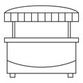 Market stand kiosk stall icon, outline style