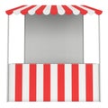 Market stand kiosk stall with striped awning for promotion sale