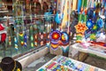 Market stands on the streets of historic city center Barrio Antiguo in Monterrey displaying authentic artisan work