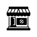 Black solid icon for Market Store, merchandise and vend Royalty Free Stock Photo