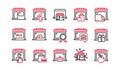 Market store line icons. Online Marketplace, Wholesale Shop, Network Marketing. Vector