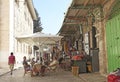 Market and street cafe in Arabic quarter of Jerusalem. Israel