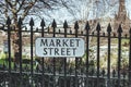 Market Street street name sign, Edinburgh, Scotland Royalty Free Stock Photo