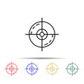 market target multi color style icon. Simple thin line, outline vector of web icons for ui and ux, website or mobile application Royalty Free Stock Photo