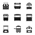 Market tent icon set, simple style Royalty Free Stock Photo