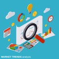 Market trends analysis, financial statistics, business report vector concept Royalty Free Stock Photo