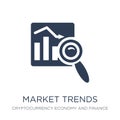 market trends icon. Trendy flat vector market trends icon on white background from Cryptocurrency economy and finance collection