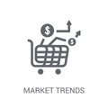 market trends icon. Trendy market trends logo concept on white b