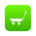 Market trolley icon green vector Royalty Free Stock Photo